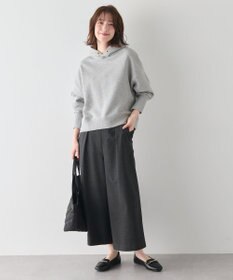 ANY 【洗濯機可/ウエストゴム】ライトツイードワイドパンツ