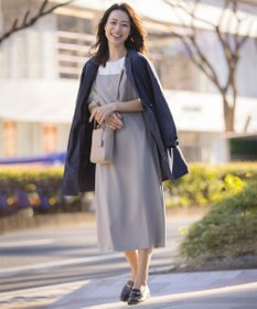 J.PRESS LADIES L 【洗える・撥水】マイクロタフタ ノーカラー ロング コート