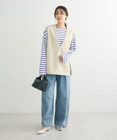 Green Parks フェイクレザーＶネックベスト