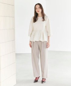 #Newans 【洗濯機可】ジャガ―ドドットペプラムブラウス