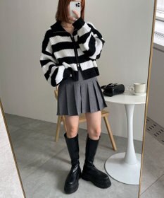 WEGO ダブルジップショートニットブルゾン