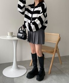 WEGO ダブルジップショートニットブルゾン