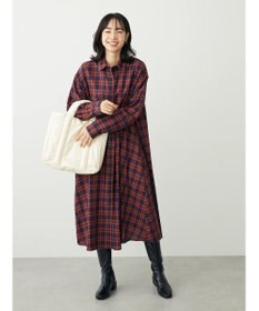 Green Parks ビエラチェックシャツワンピース