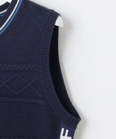 23区GOLF 【WOMEN】【ウォッシャブル】コットンブレンドサイドロゴベスト