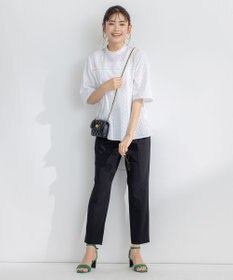 組曲 【WEB限定色あり】エンブロイダリーレース　ハイネック半袖ブラウス