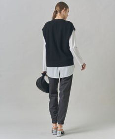 ICB L 【洗える】 ウールテンセルミニブークレ ニットベスト