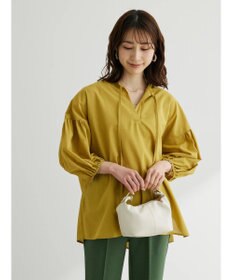 Green Parks 綿麻混紐付きデザインブラウス