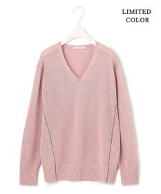 ICB 【WEB限定カラーあり・洗える】ペーパーブレンドシャインニット Vネックプルオーバー