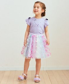 ANY KIDS 刺繍 オン・オフショルダー Tシャツ