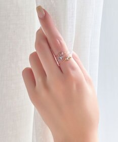 Phoebe ≪サイズ調整可能≫【金属アレルギー対応】プチベゼルストーンチェーンリング　ゴールド