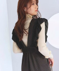 Feroux 【大好評につき追加生産決定！】フリルショルダードット サロペット