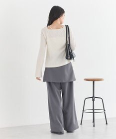 earth music&ecology 【予約】アシメ釦ツイストテレコカットソー