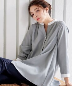 Tiaclasse 【洗える】クレリックシャツチュニックブラウス