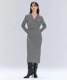 BEIGE， 【洗える】MODESTO / ジャージーストレッチカシュクールドレス