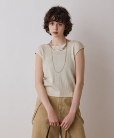 GRACE CONTINENTAL スパンコールリブトップ