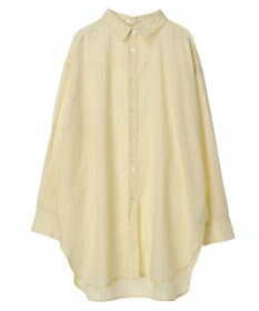 Green Parks 綿麻混タブ付オーバーサイズシャツチュニック