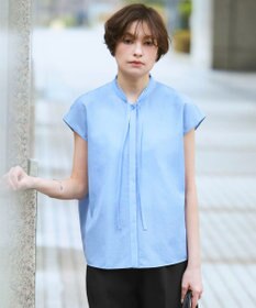 ICB セシェシルキーローン フレンチスリーブボウタイブラウス