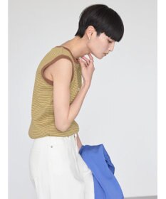 AMERICAN HOLIC ミジンボーダーノースリーブカットプルオーバー