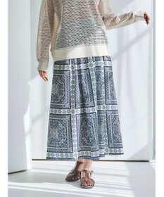 Green Parks ■ＥＳＣＡＲ　スカーフパネルｐｔギャザースカート