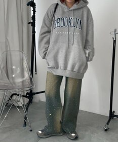 WEGO 【裏起毛】BROOKLYNロゴビッグパーカー