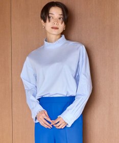 UNFILO イージーケア フリルネック シャツ