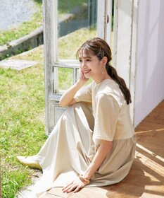 Tiaclasse 【洗える】切替マキシワンピース