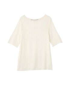 YECCA VECCA 5分袖レースシアートップス