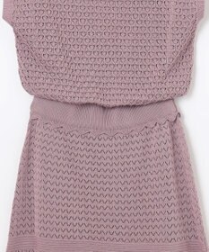 Feroux 【洗える】透かし編みニット ワンピース