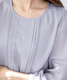 Tiaclasse 【洗える】ピンタックレースブラウス