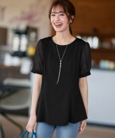 Tiaclasse 【洗える・接触冷感・紫外線ケア・サラごこち】ソフトペプラムカットソー