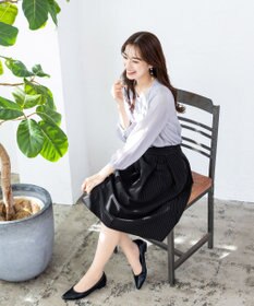 Tiaclasse 【洗える】ピンタックレースブラウス