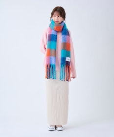 MOONBAT estaa ボリュームマフラー カラーブロック／手洗い可