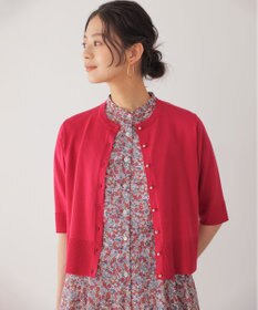 組曲 シアーニット5分袖 カーディガン