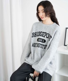 WEGO フラッフィーロゴジャガードニットプルオーバー