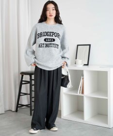 WEGO フラッフィーロゴジャガードニットプルオーバー