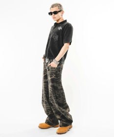 WEGO 【ユニセックス着用ITEM】ハトメバッククロスモチーフパンツ