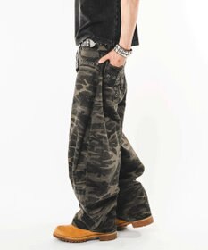 WEGO 【ユニセックス着用ITEM】ハトメバッククロスモチーフパンツ