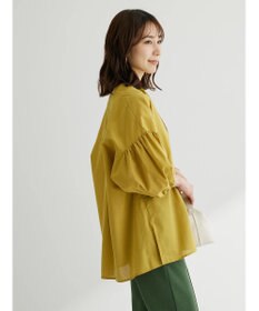 Green Parks 綿麻混紐付きデザインブラウス