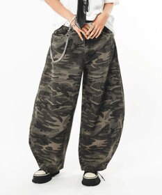 WEGO 【ユニセックス着用ITEM】ハトメバッククロスモチーフパンツ