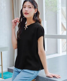 Tiaclasse 【小倉優子さん着用・洗える】フレンチスリーブニットトップス