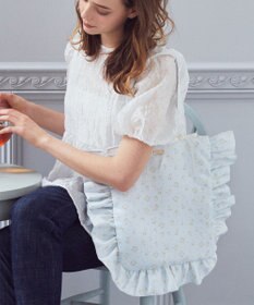 Maison de FLEUR ローズプリントフリルトートバッグ