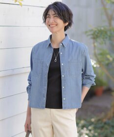 J.PRESS LADIES 【洗える】5ozバージラコンパクト デニムシャツ