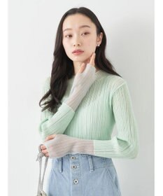 earth music&ecology シアー配色リブプルオーバー