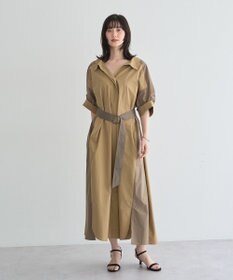 YECCA VECCA ベルト付きスキッパーシャツワンピース