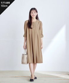 Tiaclasse 【洗える】ランダムタックチュニックワンピ―ス