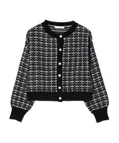 Green Parks ・ｆｕｒｒｙ　ｒａｔｅ　ツィードラメニットカーディガン