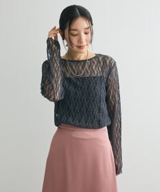 Green Parks パネルラインレースカットプルオーバー