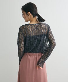 Green Parks パネルラインレースカットプルオーバー