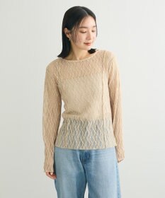 Green Parks パネルラインレースカットプルオーバー