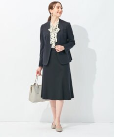 自由区 【セットアップ可】ドットプリント ボウタイブラウス